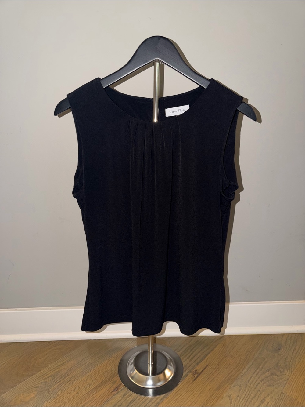 Calvin Klein Black Pleated Sleeveless Camisole